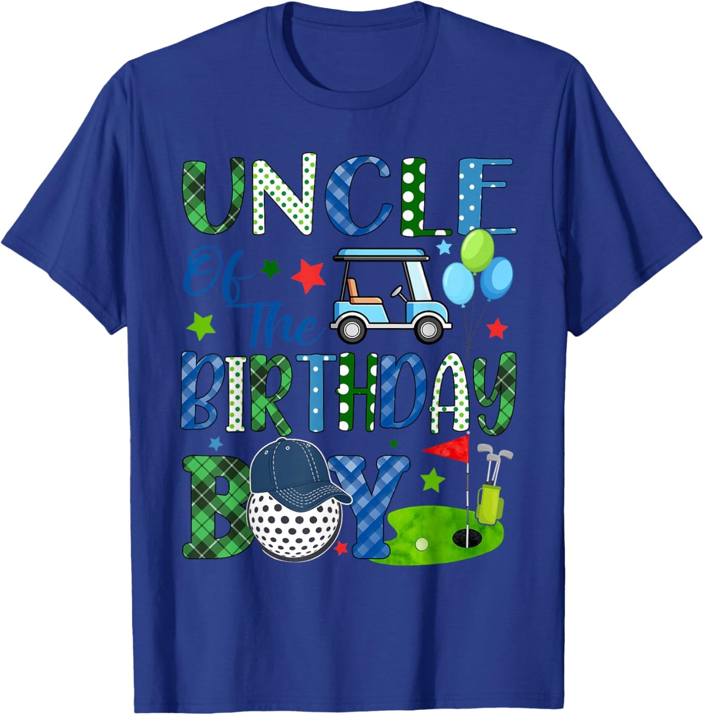 Uncle of The Birthday Boy Golf Sport Matching Family T-Shirt - T-Shirt | Royal
