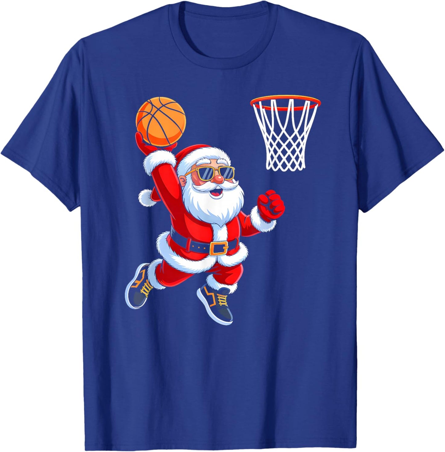 Christmas Santa Playing Basketball Boys Men Xmas Pajamas T-Shirt - T-Shirt | Royal