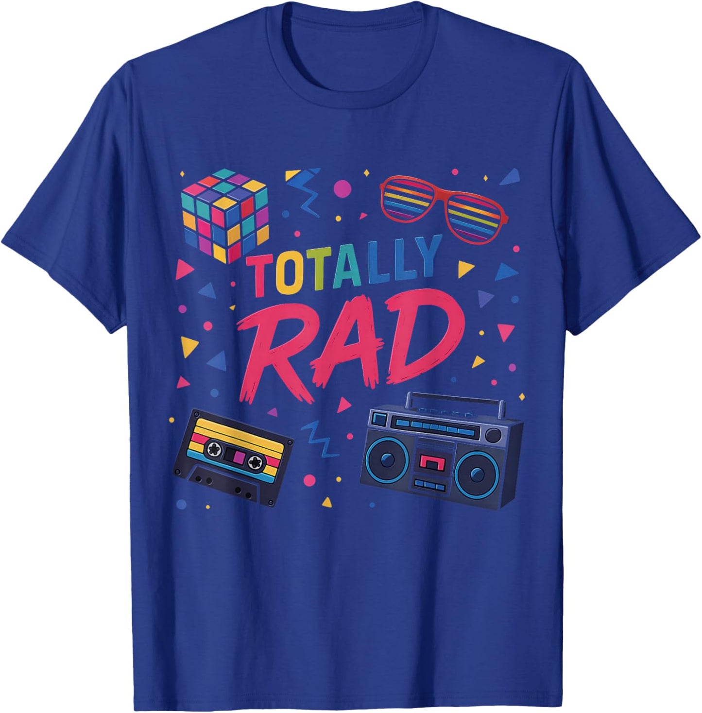 Retro 80s Totally Rad Vibe Classic Fun Party Throwback T-Shirt - T-Shirt | Royal