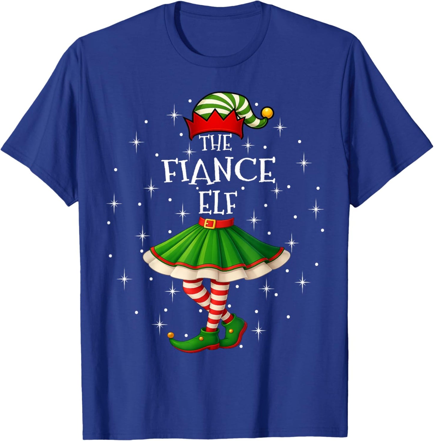 Fiance Elf Christmas Family Matching Women Girls Xmas Party T-Shirt - T-Shirt | Royal