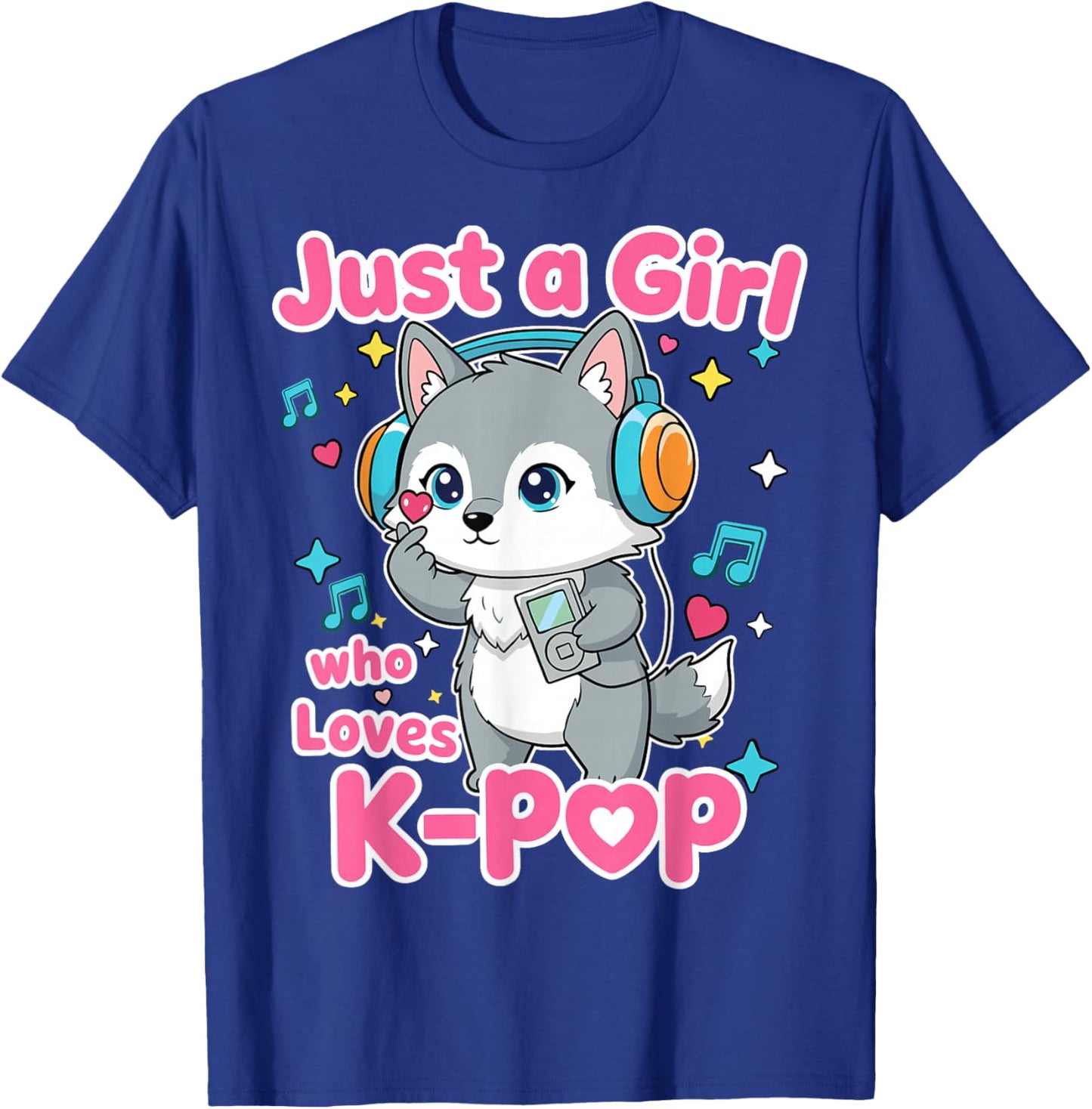 Just A Girl Who Loves K-Pop Cute Wolf T-Shirt - T-Shirt | Royal