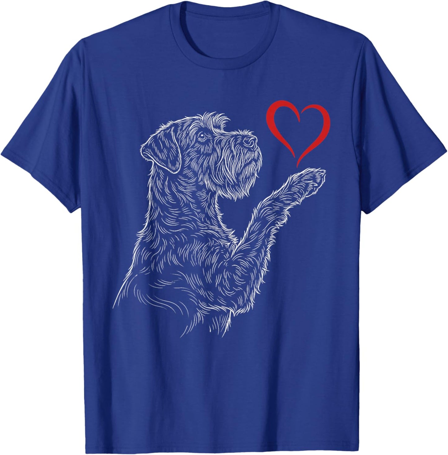 Schnauzer Lover Dog Art Holding Heart Valentines T-Shirt - T-Shirt | Royal