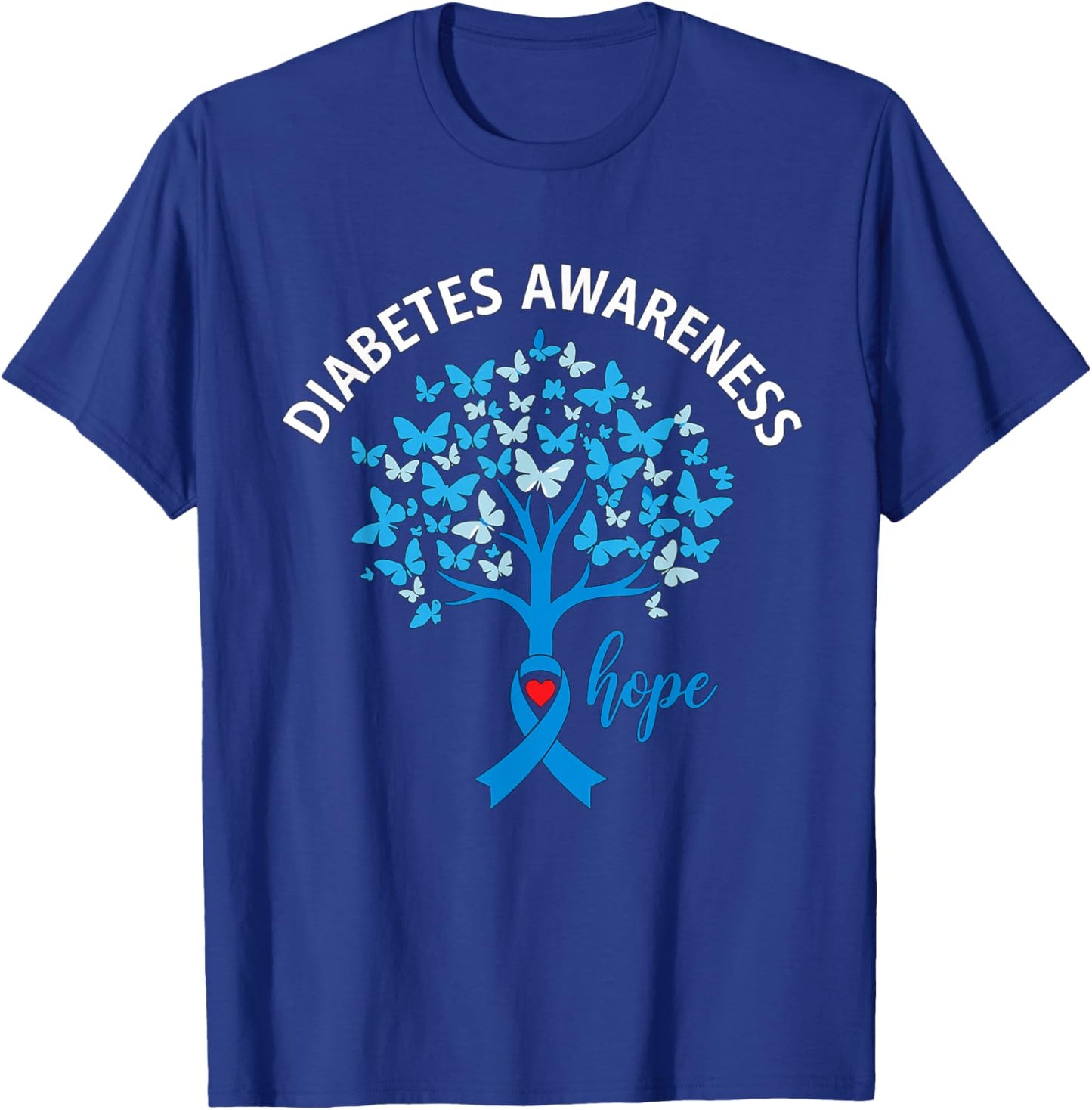 Diabetes Awareness Month Hope Ribbon for Type 1 Type 2 T-Shirt - T-Shirt | Royal