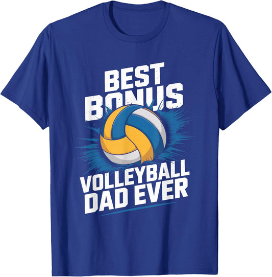 Best Bonus Volleyball Dad Ever, Volleyball Bonus Father T-Shirt - T-Shirt | Royal