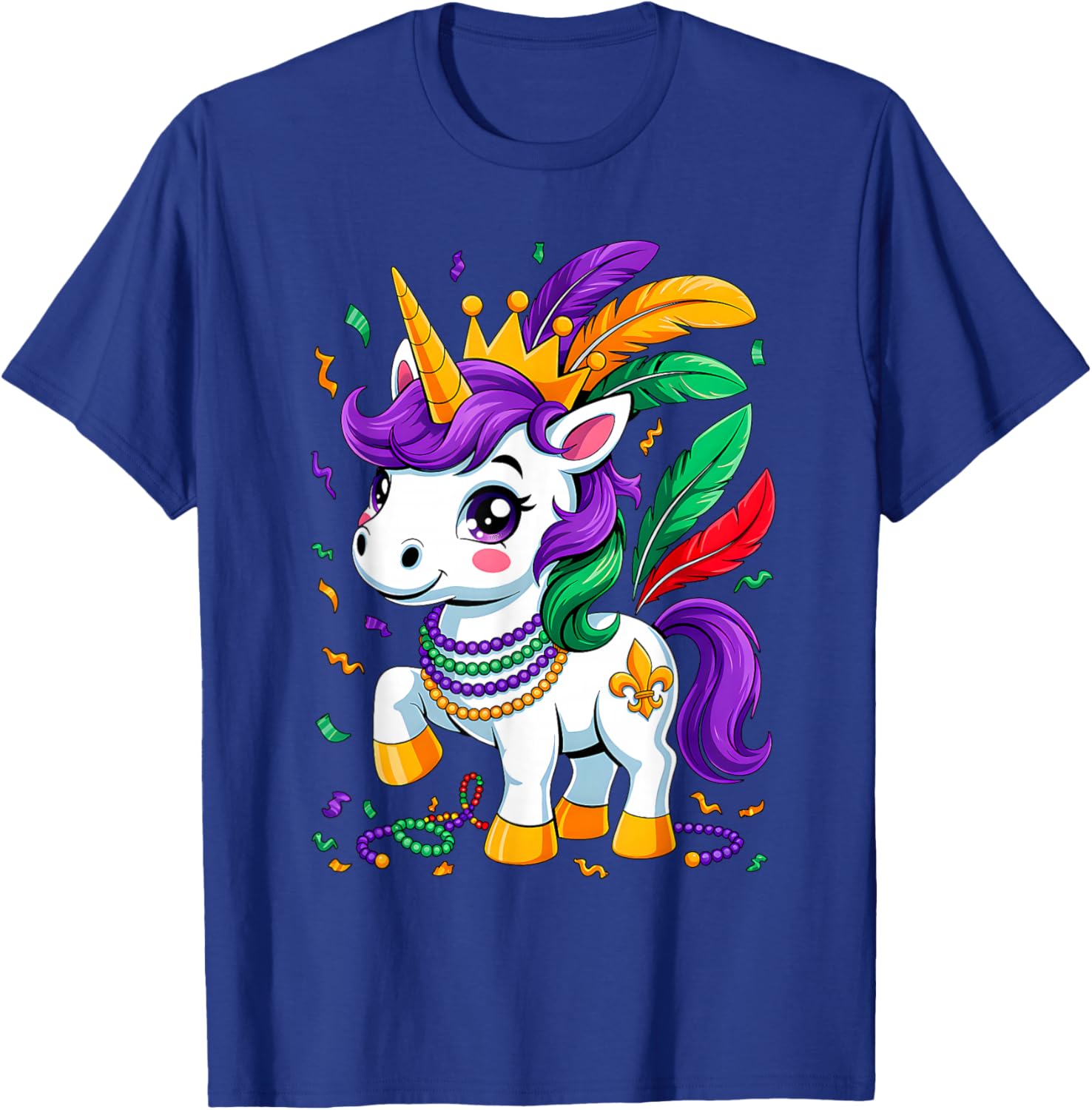 Cute Unicorn Mardi Gras Fat Tuesday Girls Kids Women Unicorn T-Shirt - T-Shirt | Royal