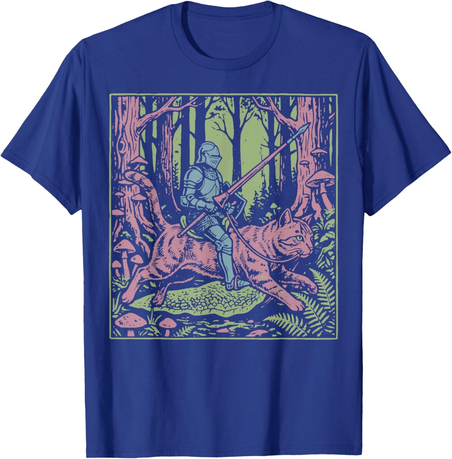Knight Riding Cat T-Shirt - T-Shirt | Royal