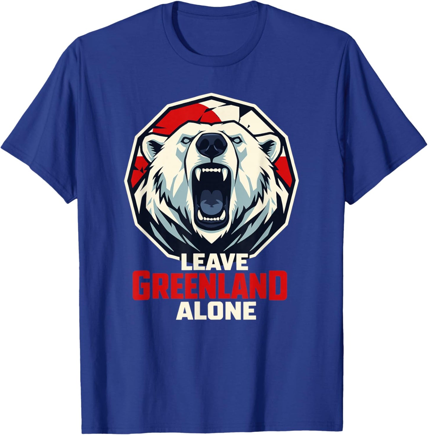 Leave Greenland Alone Polar Bear Flag Greenlanders Support T-Shirt - T-Shirt | Royal