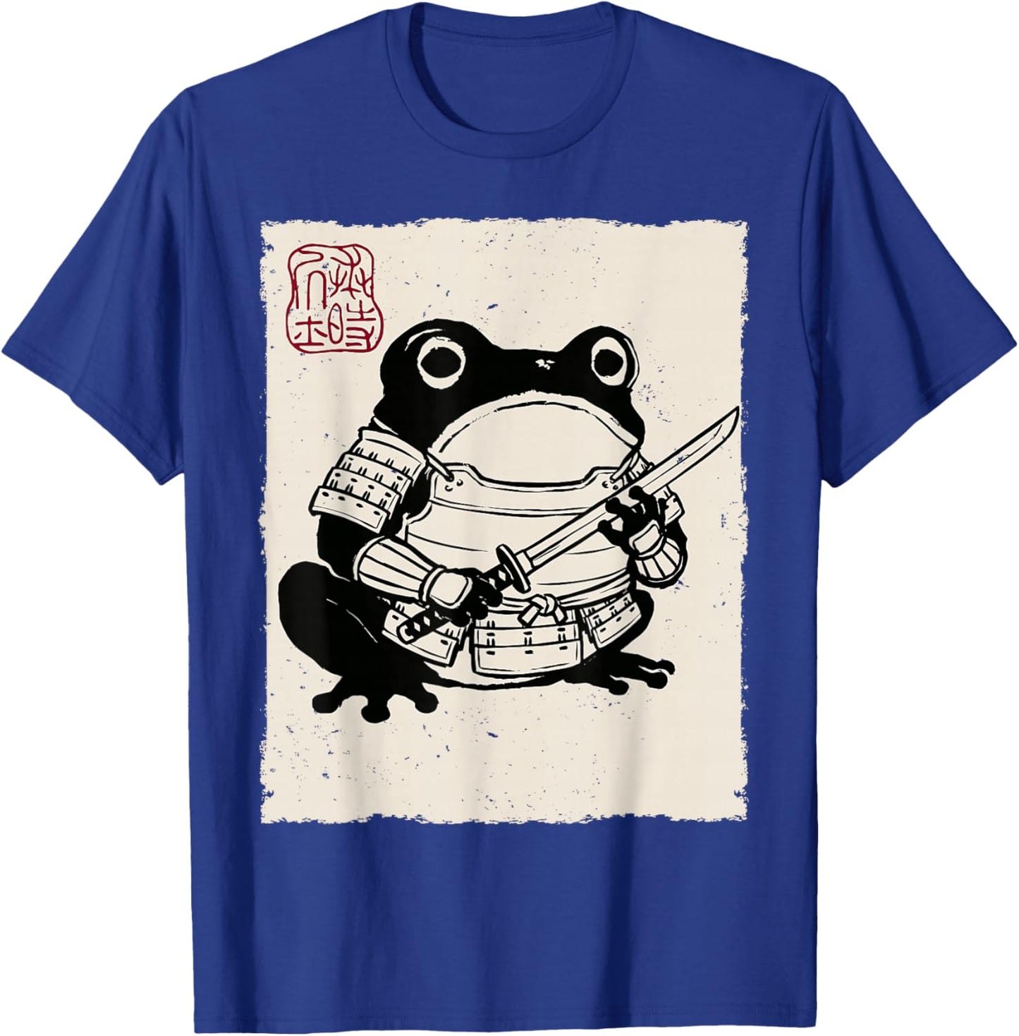 Grumpy Frog Funny Samurai Warrior Anime Japanese T-Shirt - T-Shirt | Royal