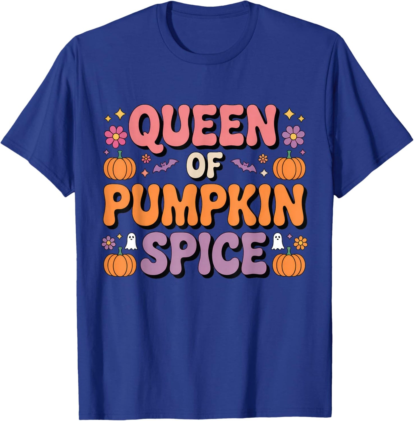 Queen of Pumpkin Spice Cute Fall Autumn Season Coffee T-Shirt - T-Shirt | Royal
