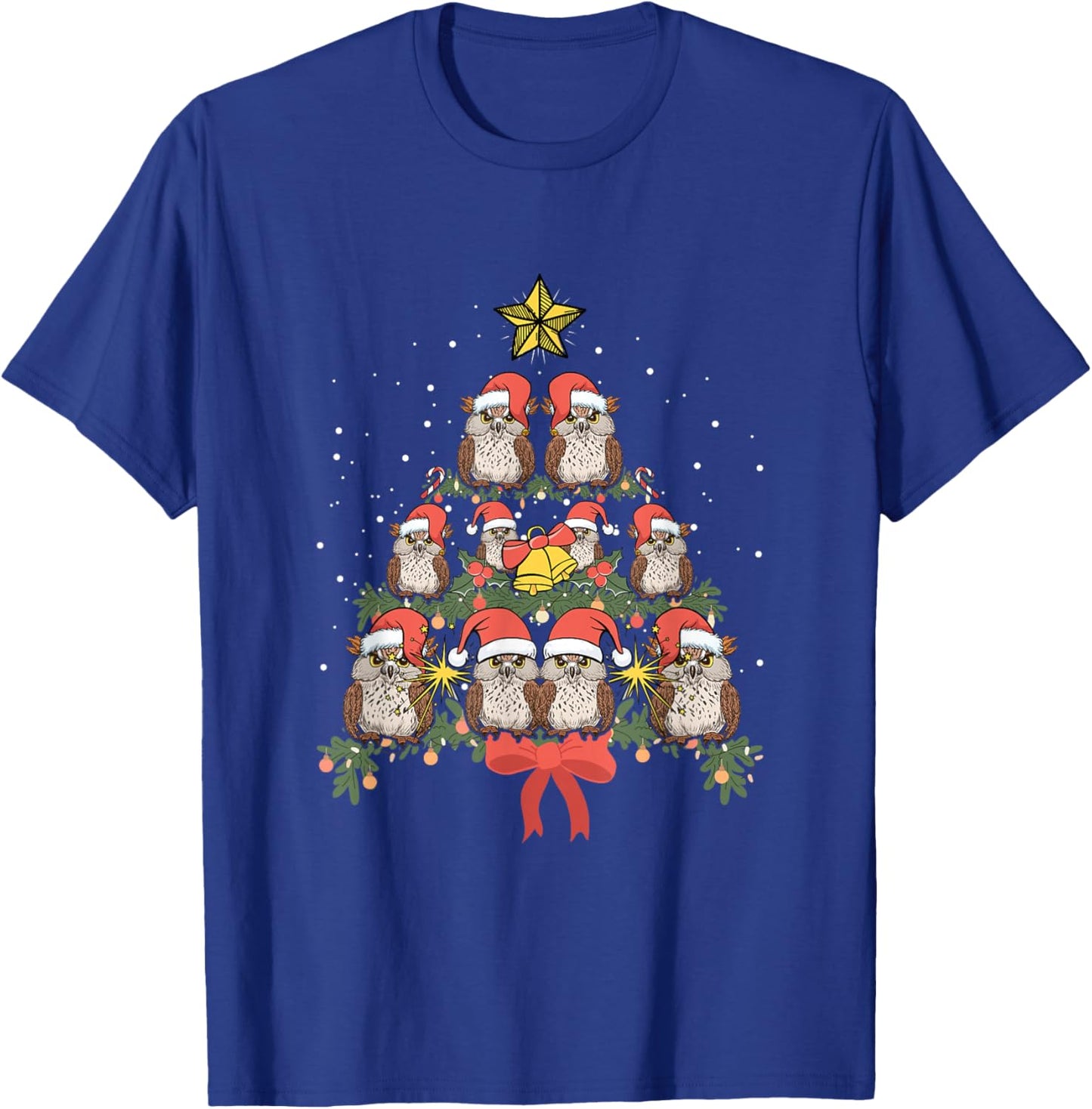 Owl Xmas Tree Ornaments Cute Bird Lover Funny Christmas Owl T-Shirt - T-Shirt | Royal