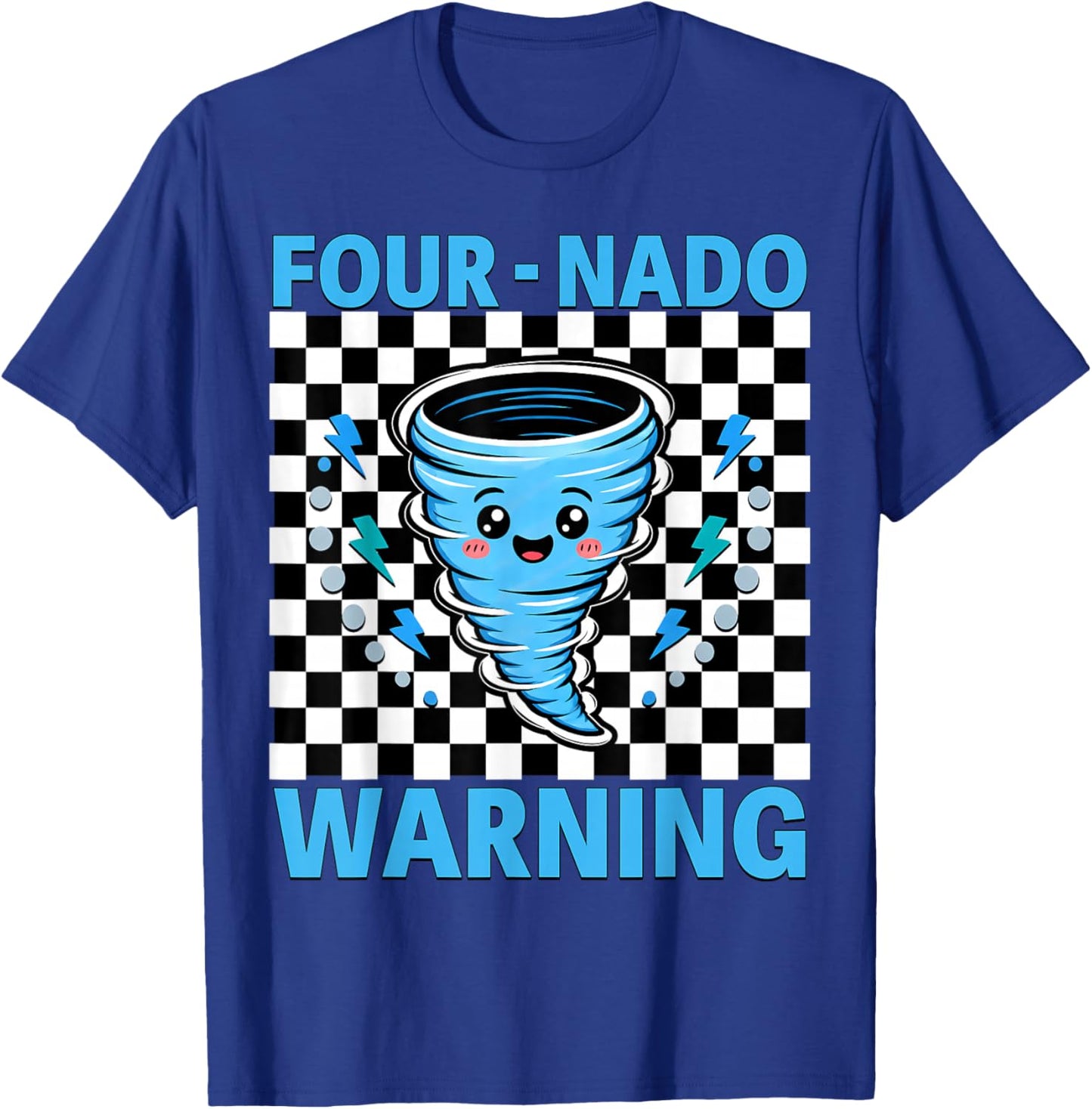 Four Nado Warning 4th Birthday 4 Years Old Kids Boys Girls T-Shirt - T-Shirt | Royal