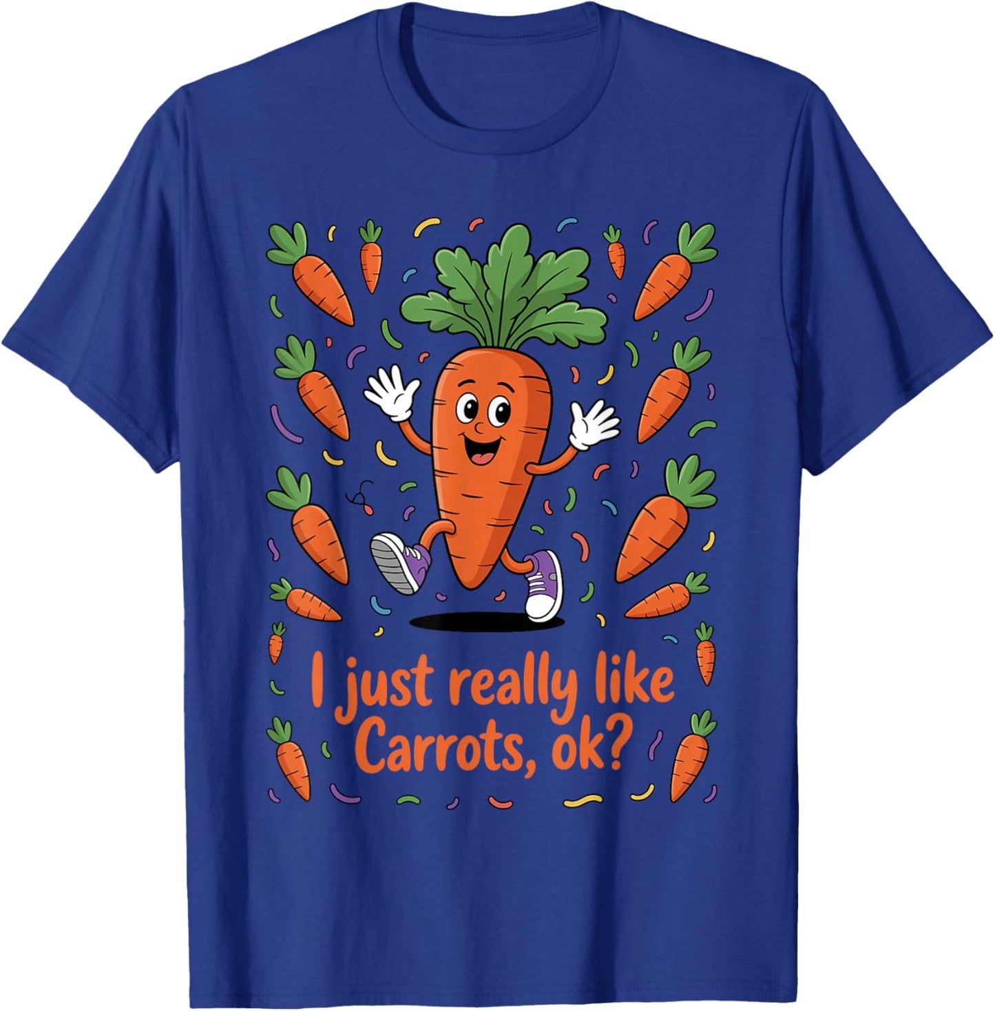 Funny Carrot Art Women Kids Vegetable Carrot Lover T-Shirt - T-Shirt | Royal