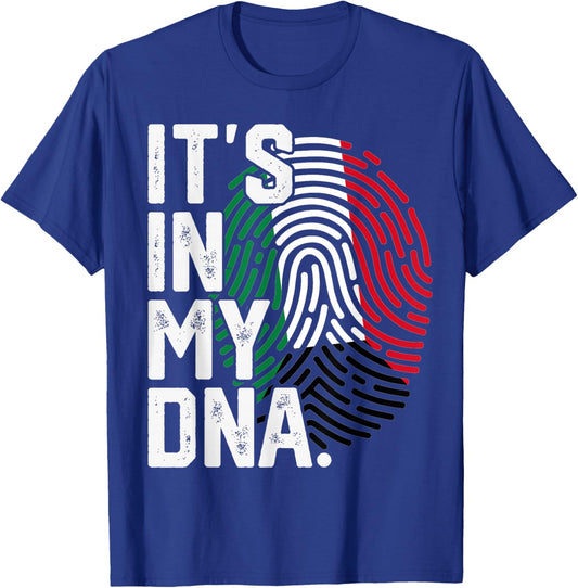 Kuwait Roots Flag Fingerprint Graphic Patriotic T-Shirt - T-Shirt | Royal