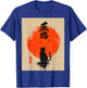 Black Cat Vintage Japan Art Japanese Theme Retro Print T-Shirt - T-Shirt | Royal