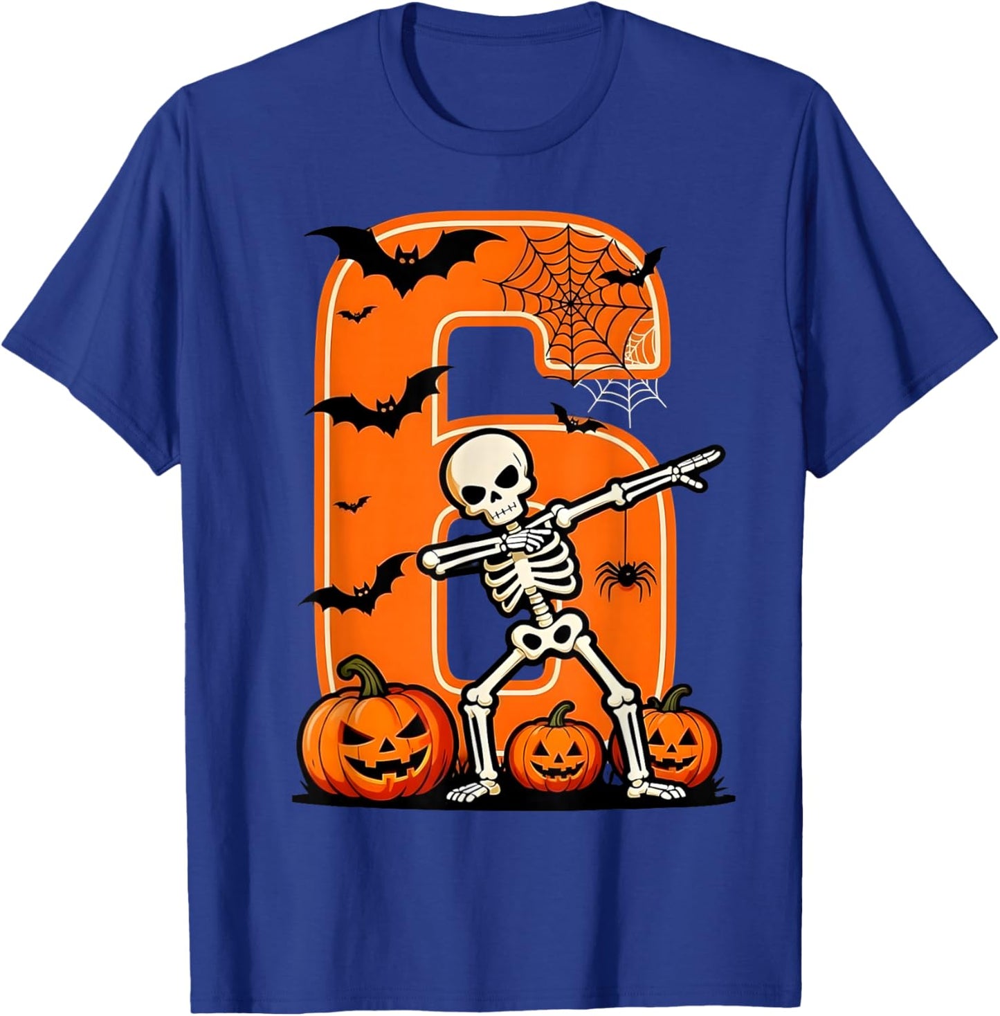 Six Seven Meme Couple Matching Skeleton Pumpkin Halloween T-Shirt - T-Shirt | Royal