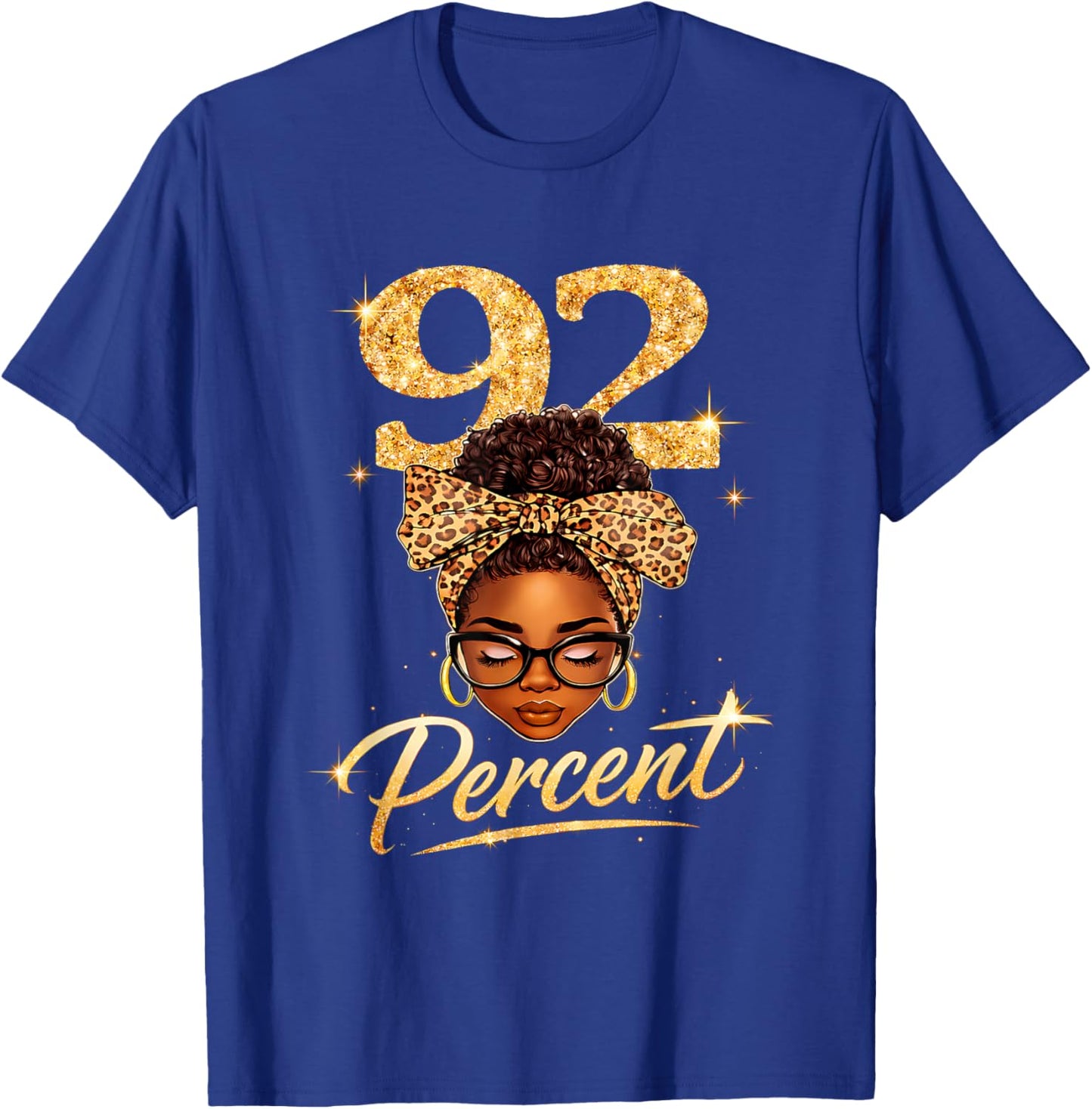 92 Percent Melanin Queen Afro 92% Black Women T-Shirt - T-Shirt | Royal