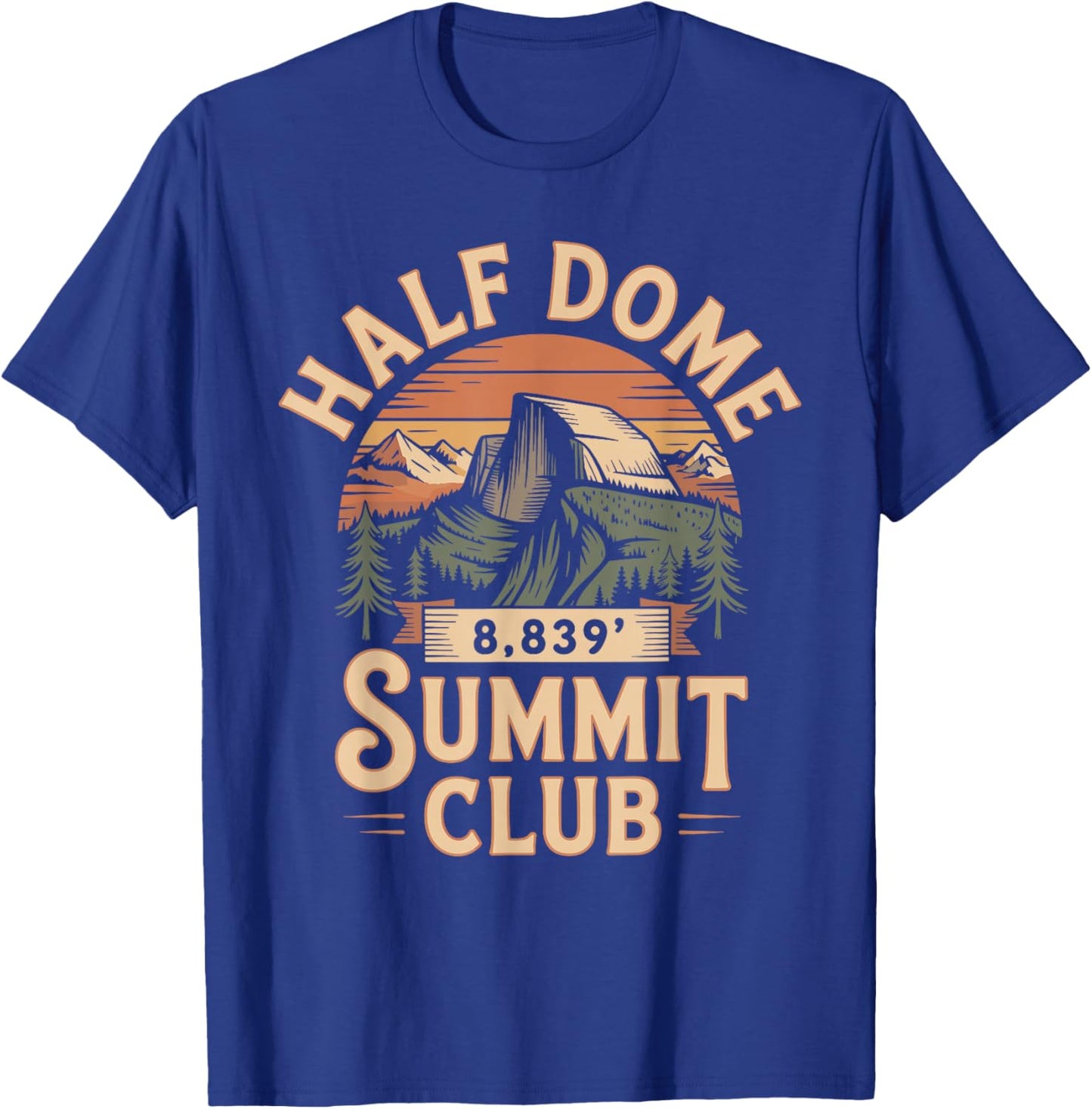 Half Dome Summit Club Shirt Hiking T-Shirt - T-Shirt | Royal
