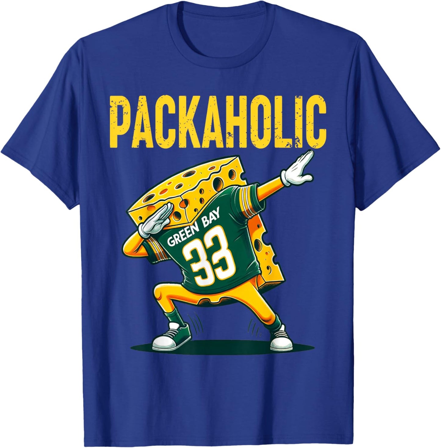 Funny Packaholic Green Bay Cheese Dabbing Cute Cheese Foodie T-Shirt - T-Shirt | Royal