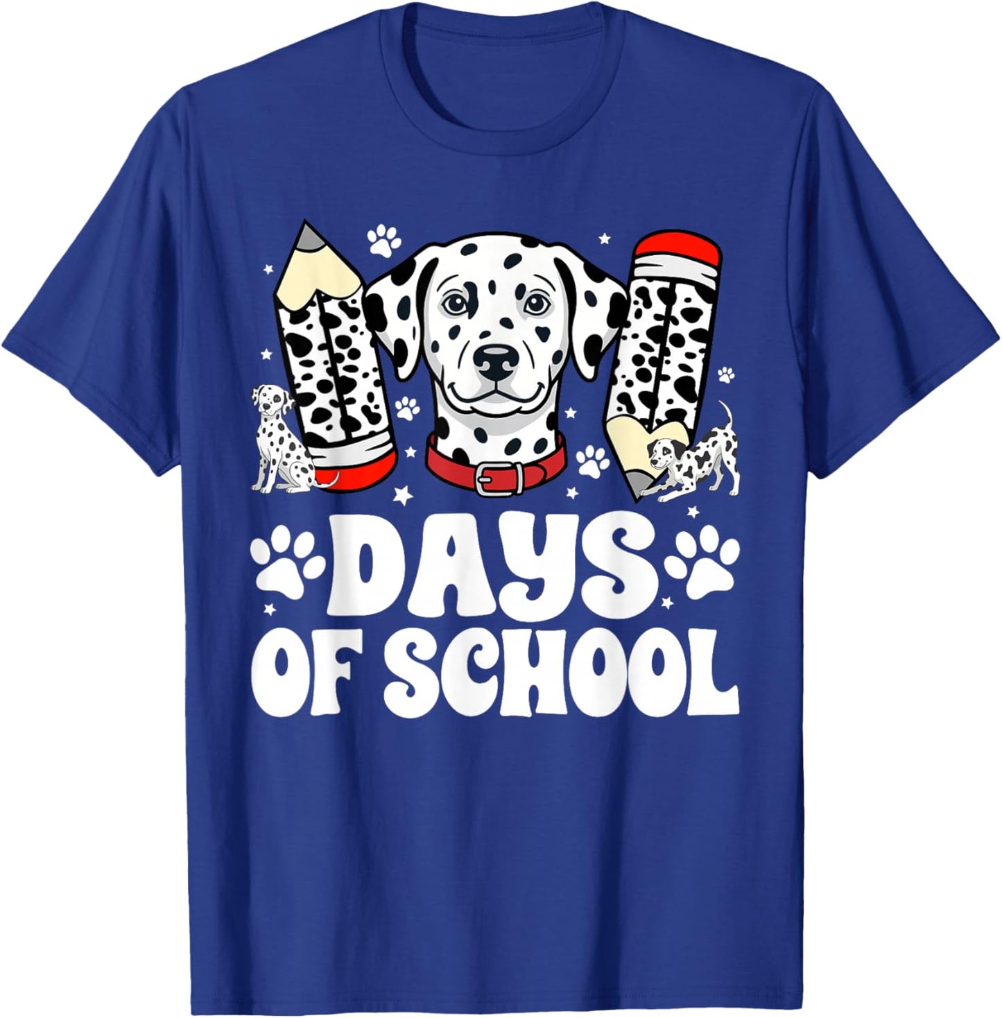 101 Days Smarter Funny Dog 100th Day of School Boys Girls T-Shirt - T-Shirt | Royal