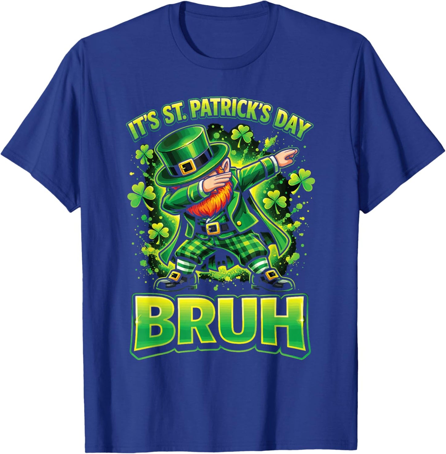 St Patricks Day Bruh for Boys Kids Funny Leprechaun T-Shirt - T-Shirt | Royal