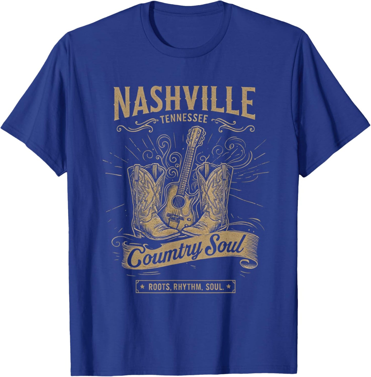 Nashville Tennessee Music City Guitar Women Western Cowboy T-Shirt - T-Shirt | Royal