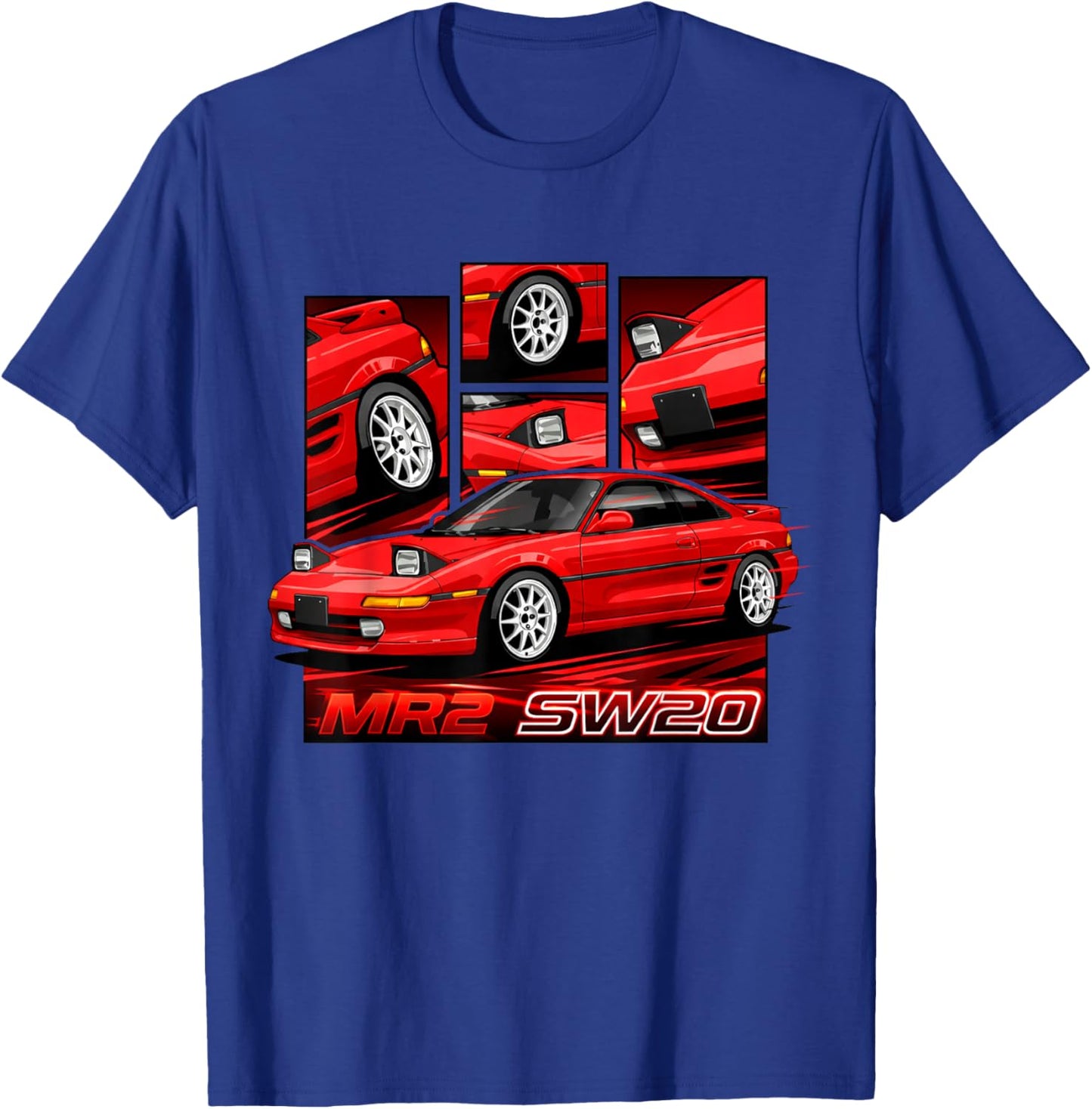 Vintage MR2 JDM Silhouette Car Lover T-Shirt - T-Shirt | Royal