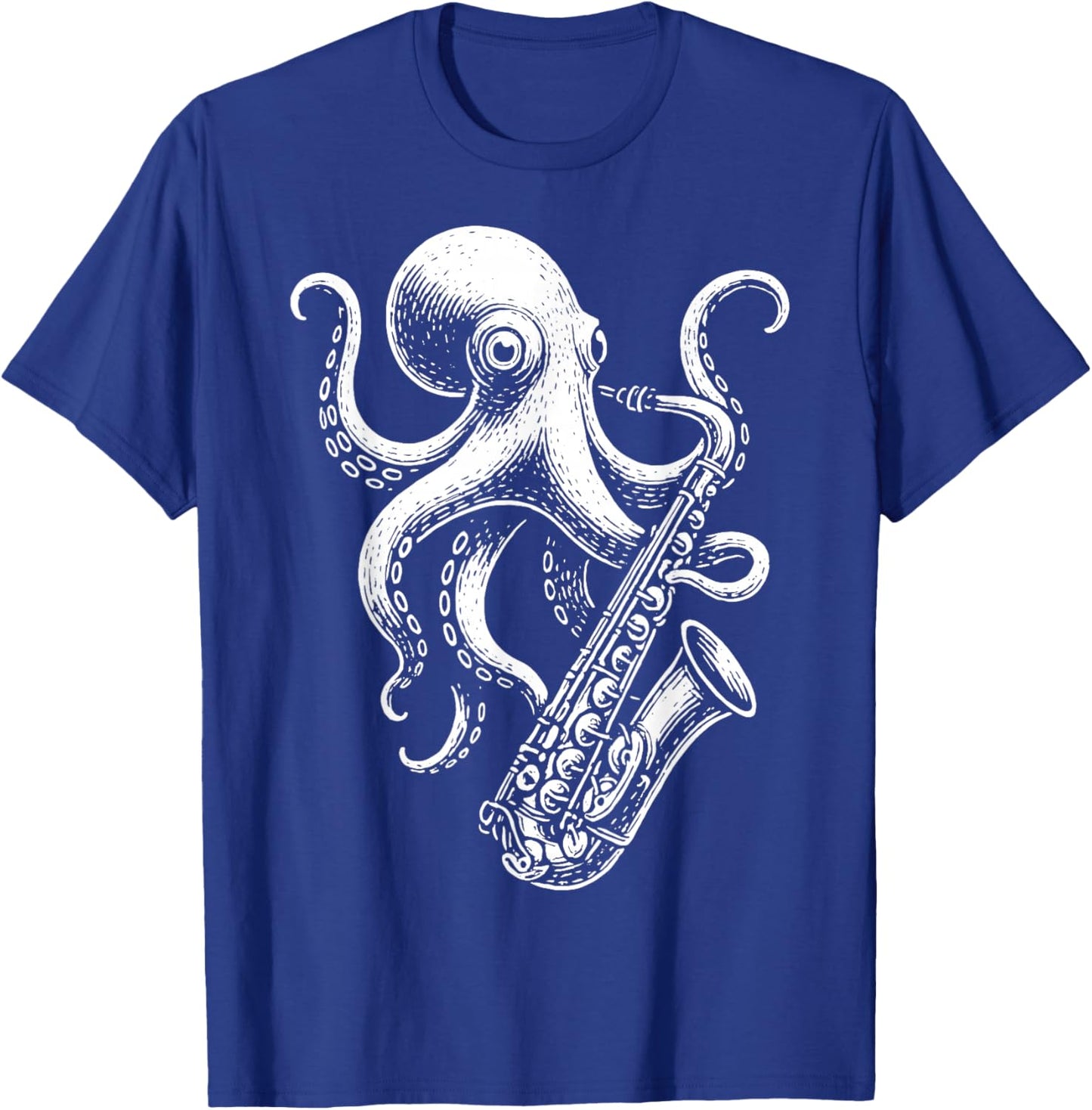 Octopus Saxophone Saxophonist T-Shirt - T-Shirt | Royal