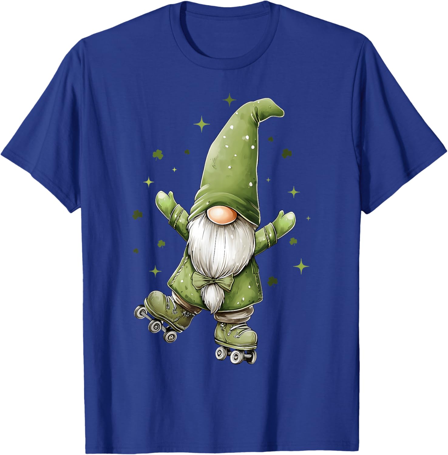 Roller Skating Skater St. Patricks Day Roller Skates Gnome T-Shirt - T-Shirt | Royal