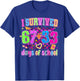 Preppy I Survived 67 + 33 100 Days of School Teacher Student T-Shirt - T-Shirt | Royal