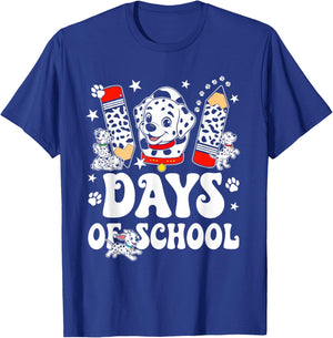 Happy 101 Days School Cute Dog 100 Days Smarter Student Kids T-Shirt - T-Shirt | Royal