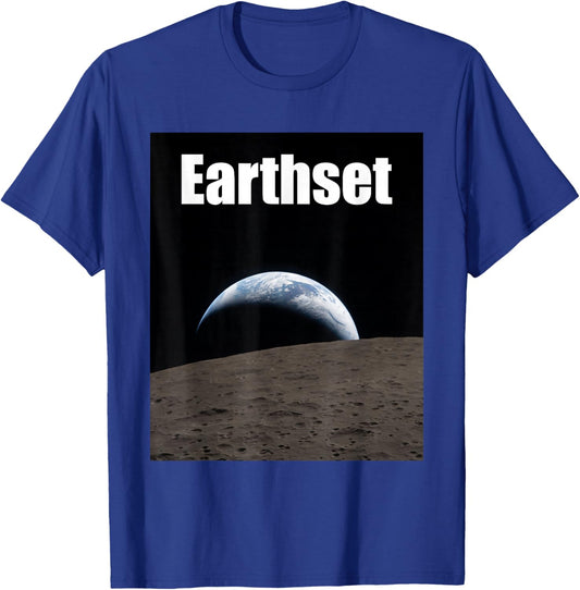 Earthset Lunar Horizon Space Artemis 2 Mission T-Shirt - T-Shirt | Royal
