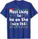 Most Likely to be On The Nice List Matching Family Christmas T-Shirt - T-Shirt | Royal