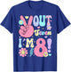Groovy Peace Out Seven I'm 8 Years Old 8th Birthday Girls Ki T-Shirt - T-Shirt | Royal