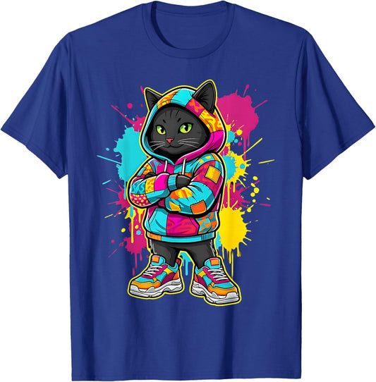 Cool Cat Kitten Animal Toddler Kids Colorful T-Shirt - T-Shirt | Royal