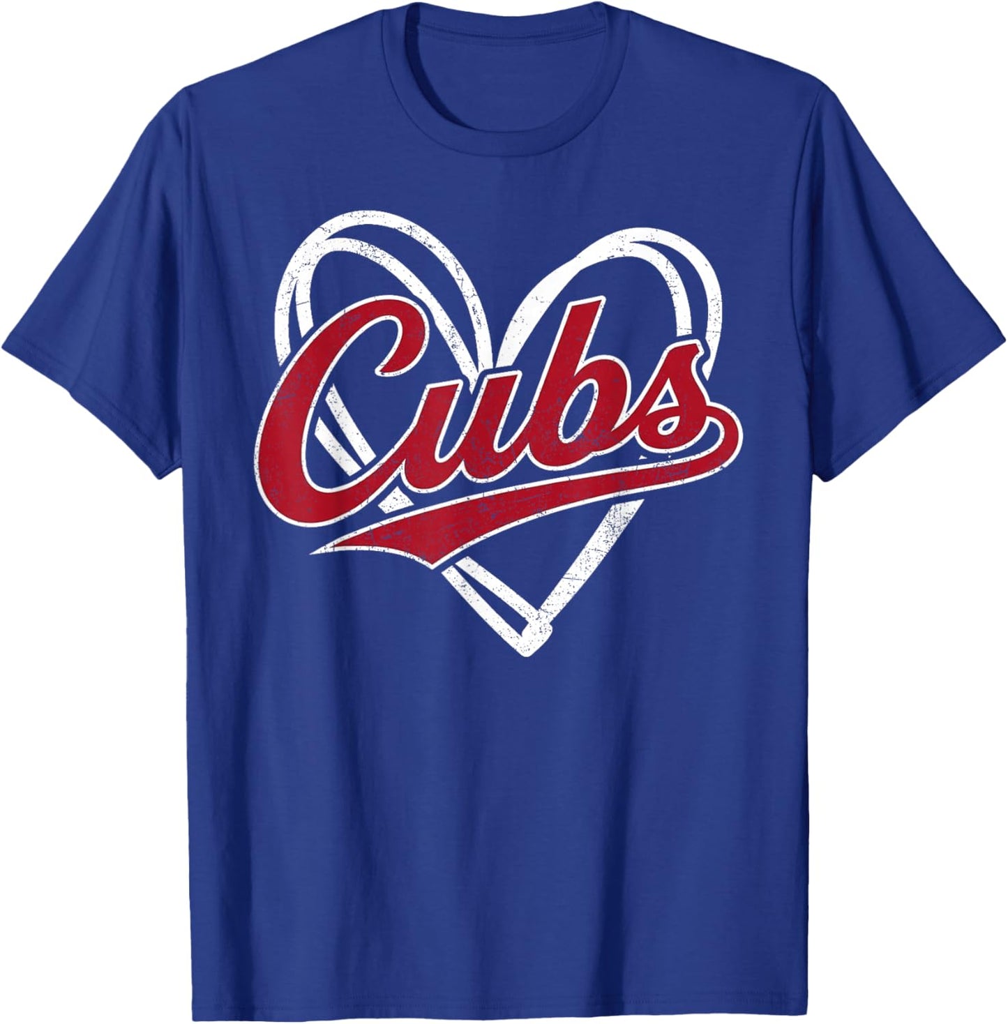 Vintage Cubs Heart Gifts Women Boy Girl Kid T-Shirt - T-Shirt | Royal