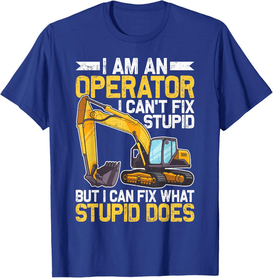 Funny Heavy Equipment Operator Men Heavy Machinery Worker T-Shirt - T-Shirt | Royal
