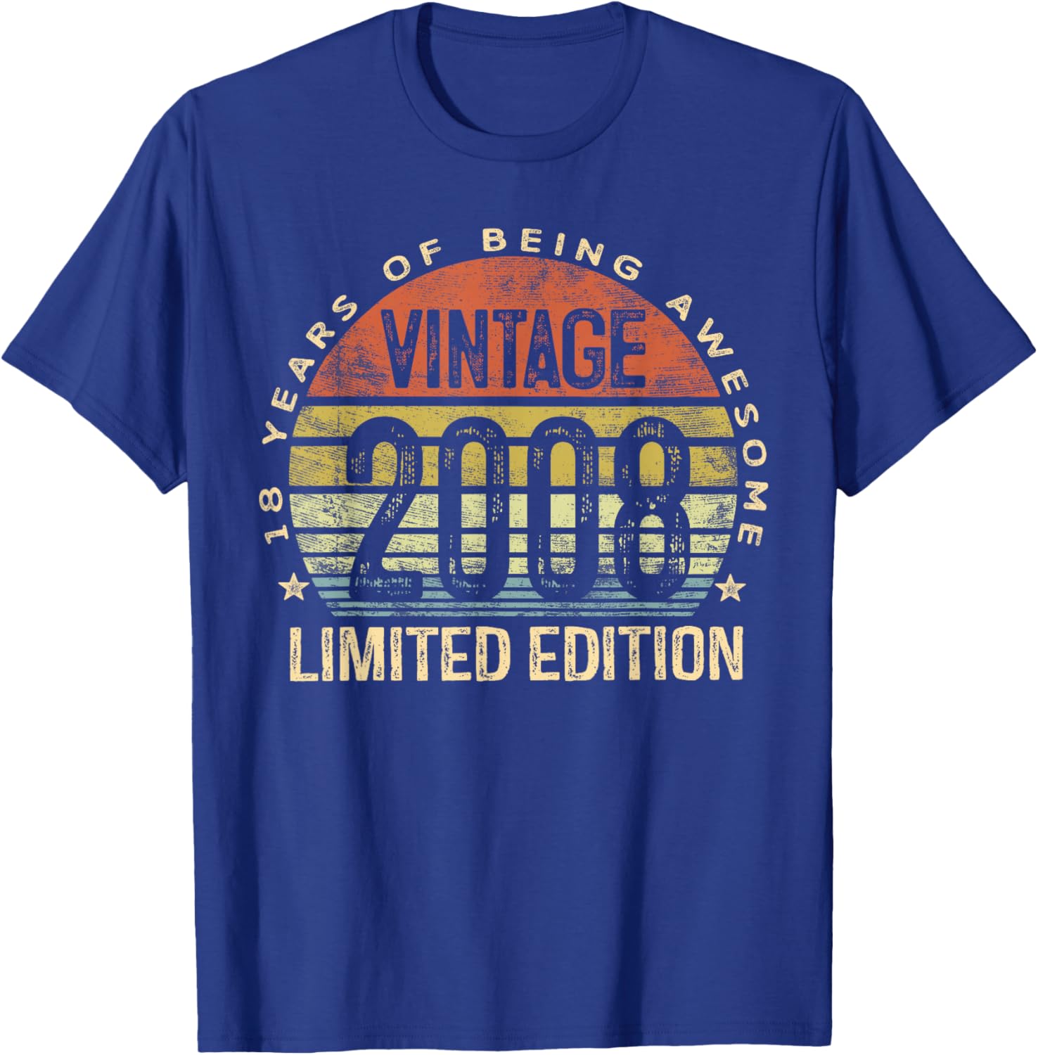 Vintage 2008 Limited Edition 18-Year-Old 18th Birthday T-Shirt - T-Shirt | Royal