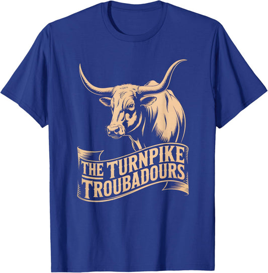 Vintage Turnpike Distressed Country Music Men Women T-Shirt - T-Shirt | Royal