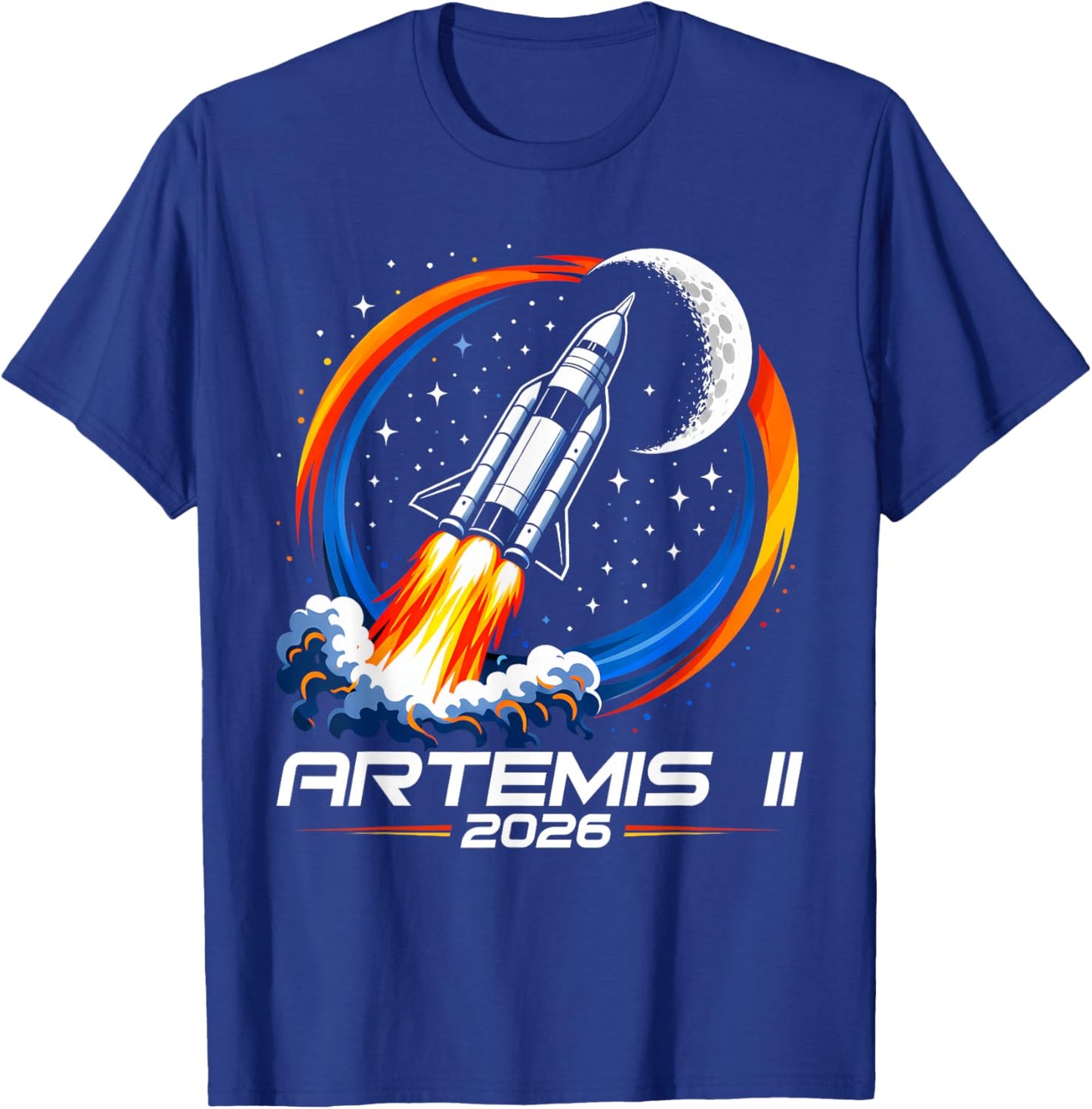 Artemis II Launch The Moon Launch 2026 Artemis 2 Rocket USA T-Shirt - T-Shirt | Royal
