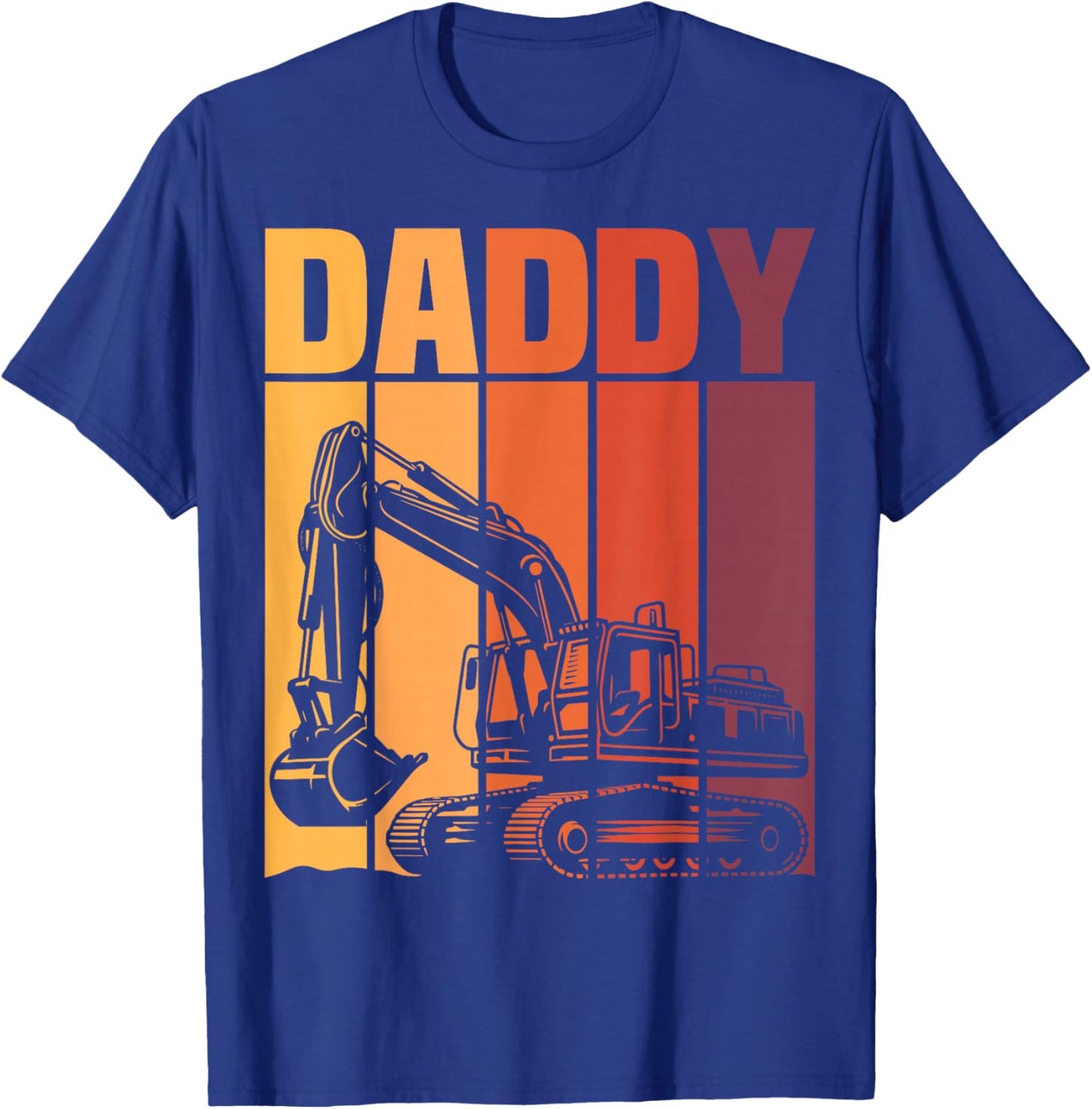 Daddy Excavator Matching Family Construction Birthday Party T-Shirt - T-Shirt | Royal