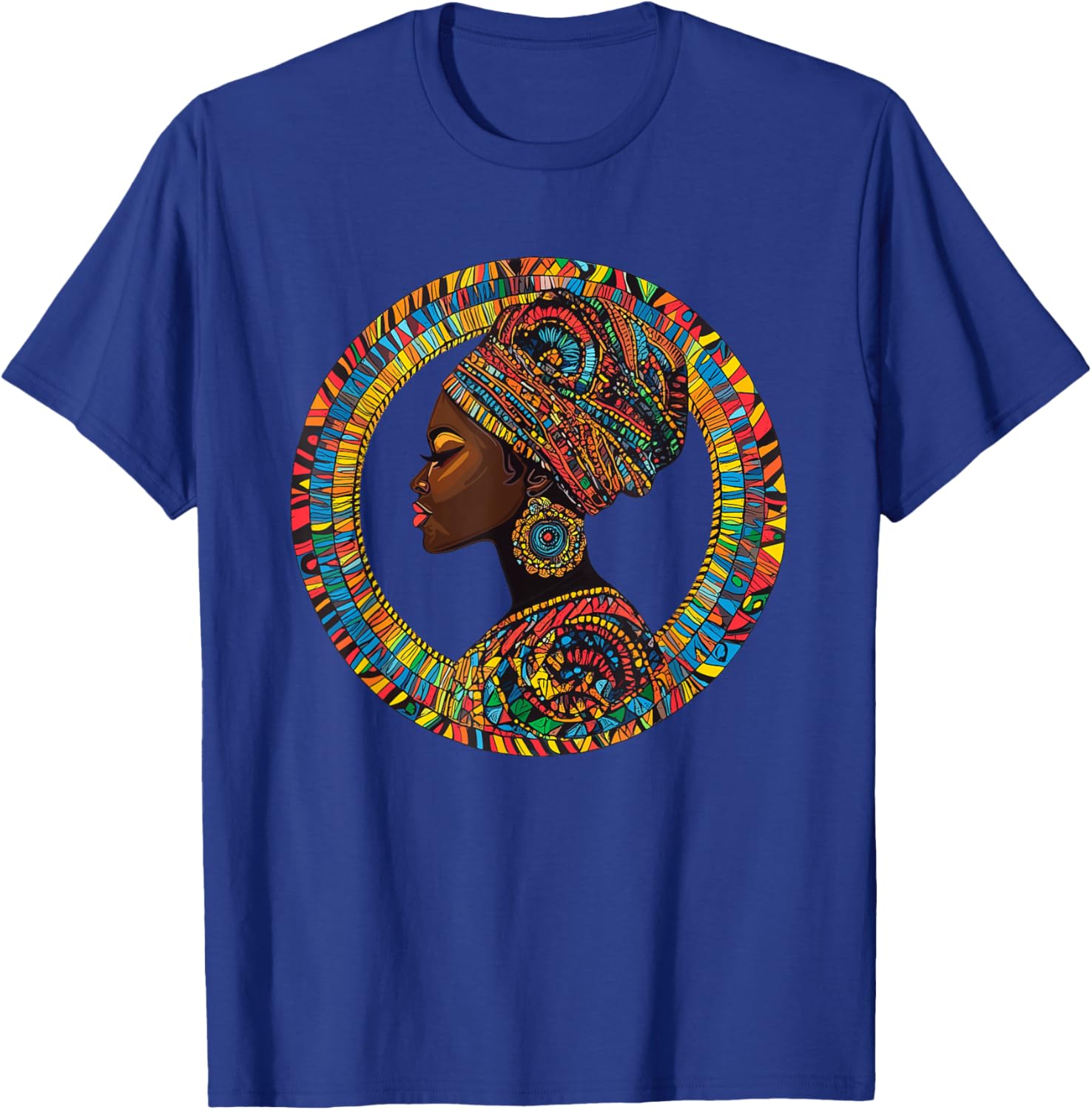 Majestic Black Woman Afrocentric African Culture T-Shirt - T-Shirt | Royal