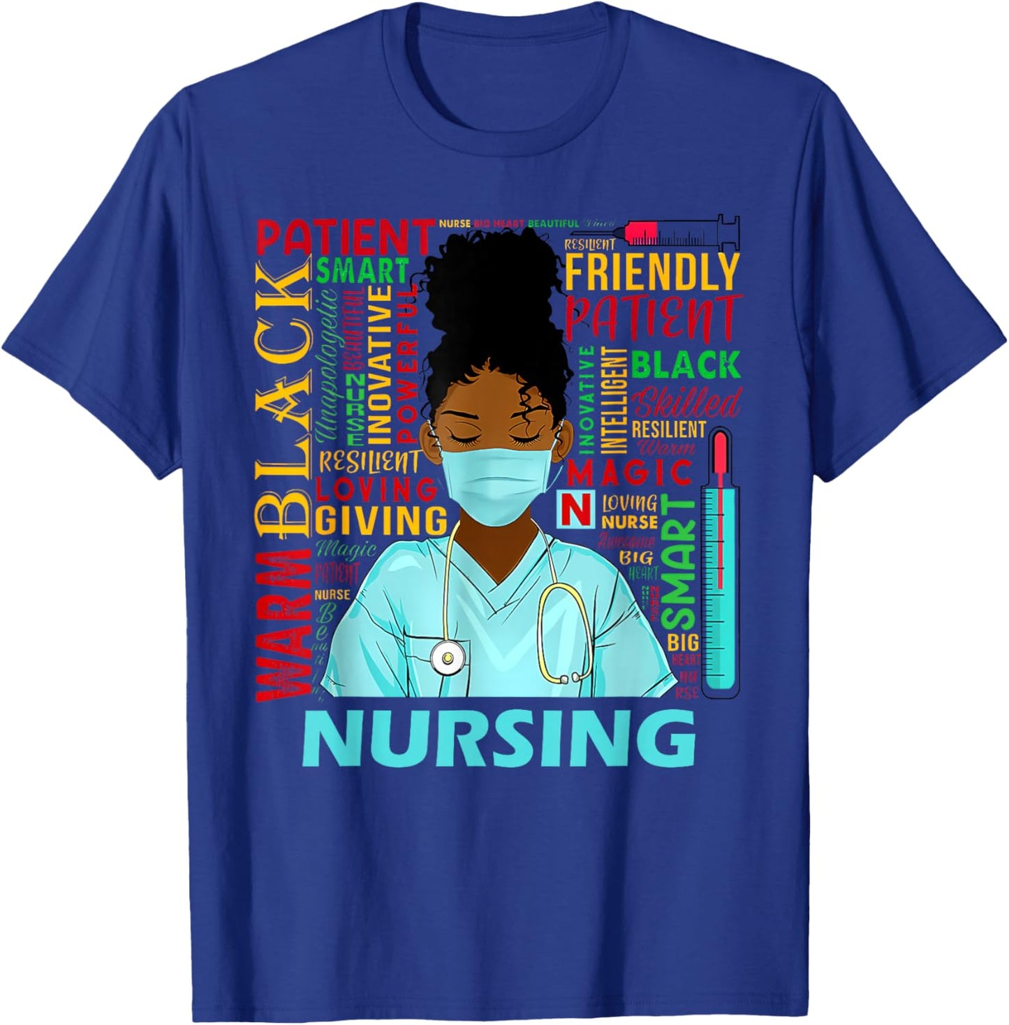 Black Strong Nurse Afro Love Melanin African American Women T-Shirt - T-Shirt | Royal