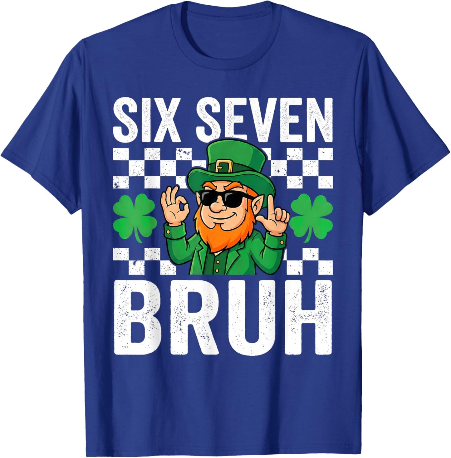 Boys St Patricks Day 6 7 Six Seven 67 Kids Girls Shamrock T-Shirt - T-Shirt | Royal