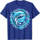Cute Dolphin Ocean Wave Floral T-Shirt - T-Shirt | Royal