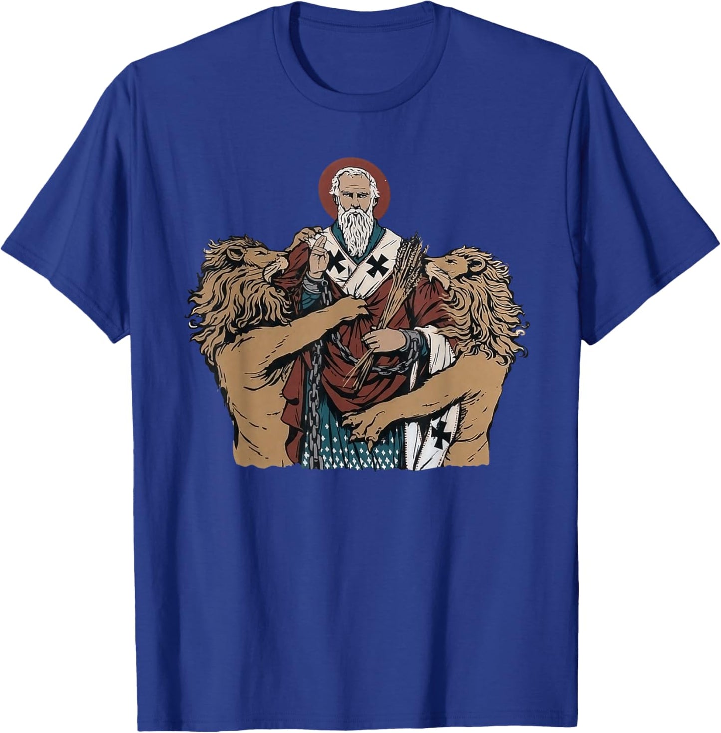 Saint Ignatius of Antioch Catholic Devotional Artwork T-Shirt - T-Shirt | Royal