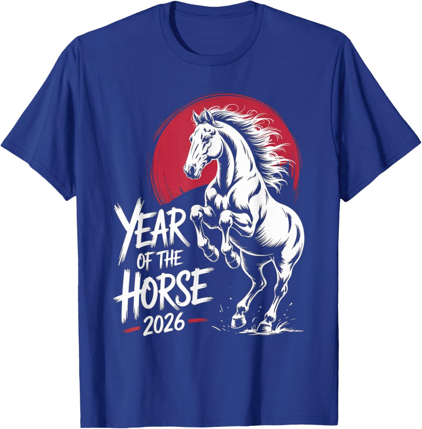 Year of The Horse 2026 Brush Horse Zodiac T-Shirt - T-Shirt | Royal