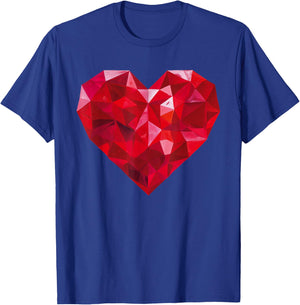 Valentines Day Heart Love Couple Romantic Art Graphic T-Shirt - T-Shirt | Royal