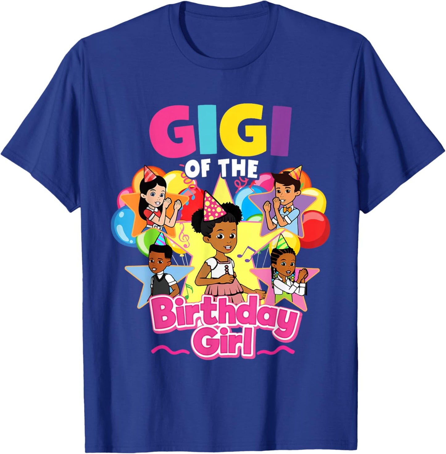 Gigi of Birthday Girl Gracie Pink Doll Family Decorations T-Shirt - T-Shirt | Royal
