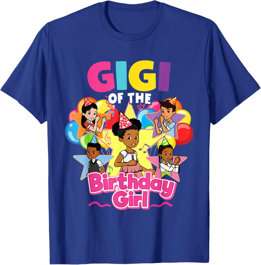 Gigi of Birthday Girl Gracie Pink Doll Family Decorations T-Shirt - T-Shirt | Royal