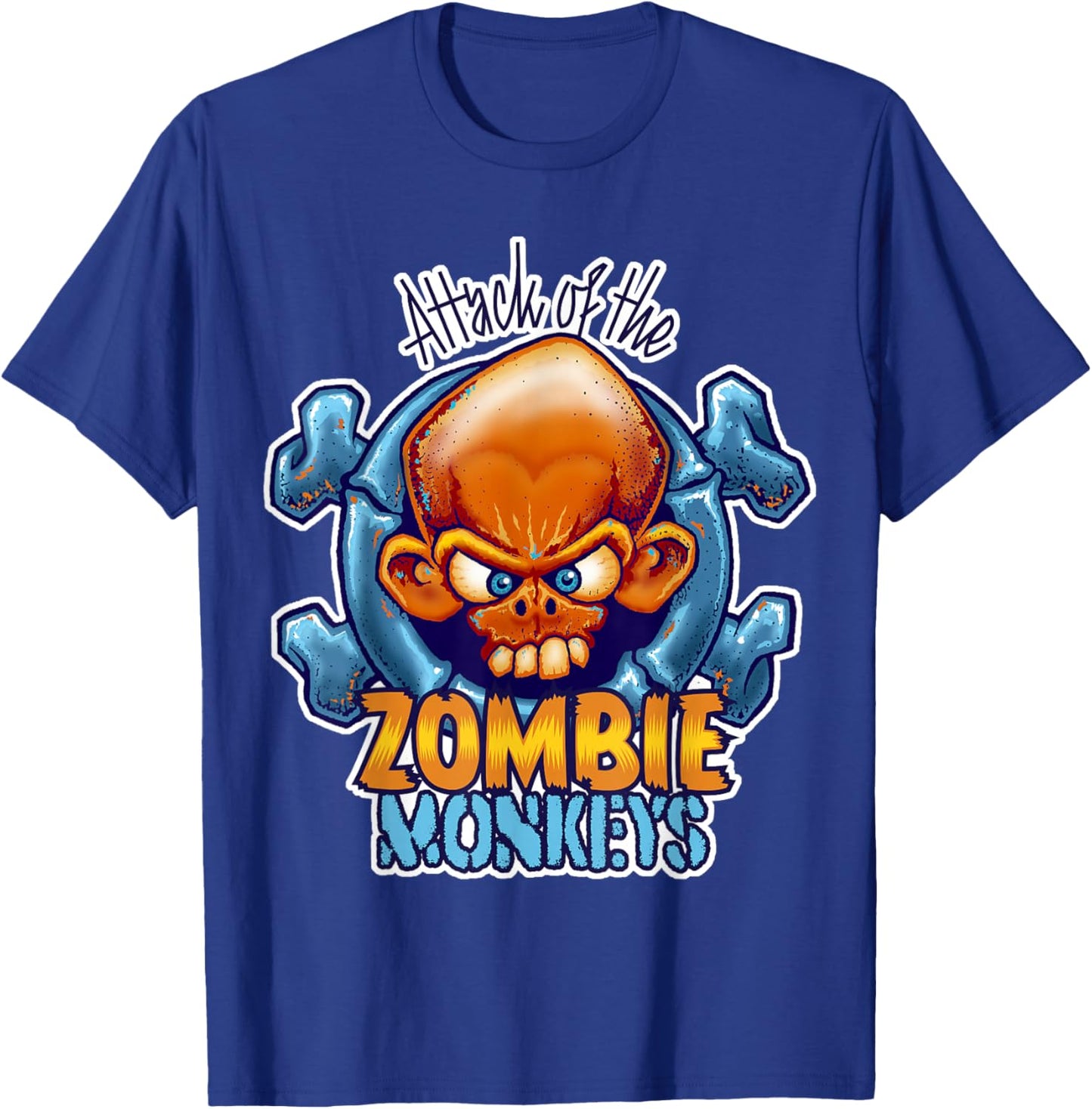Zombie Monkeys Attack Horror T-Shirt - T-Shirt | Royal